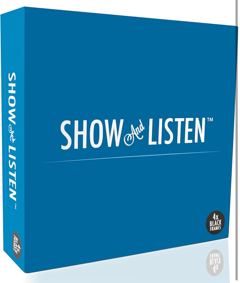 Open Box Show and Listen Album Cover Display Frame, Flip Frame Displays Vinyl Records (Four Pack, Black)
