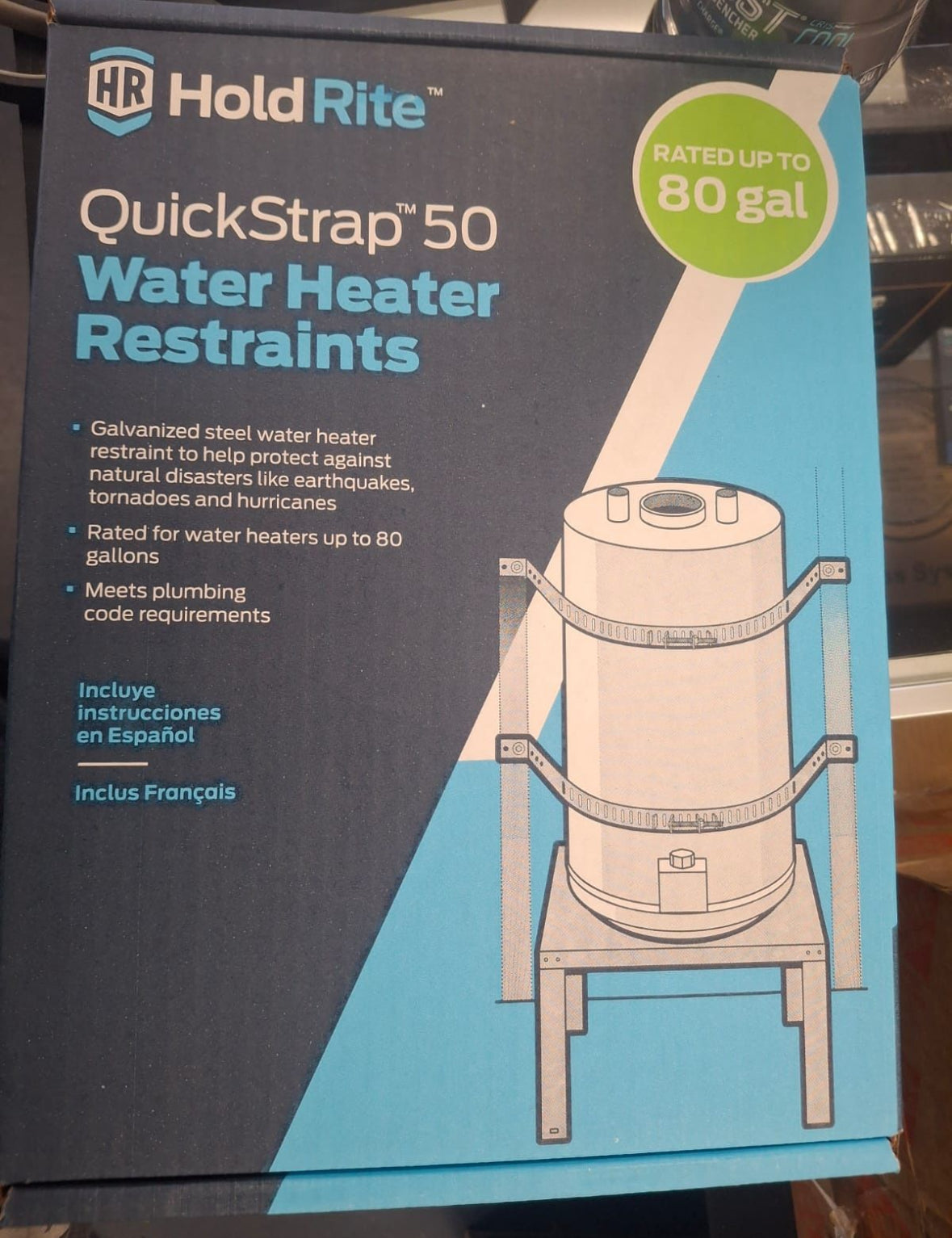 Open Box HOLDRITE Quick Strap 80 Gal. Galvanized Steel Water Heater Restraining Strap