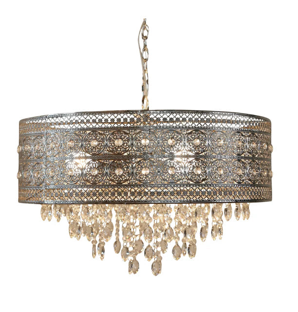 Open Box "24"" Brielle Crystal Chandelier Polished Nickel - River of Goods"