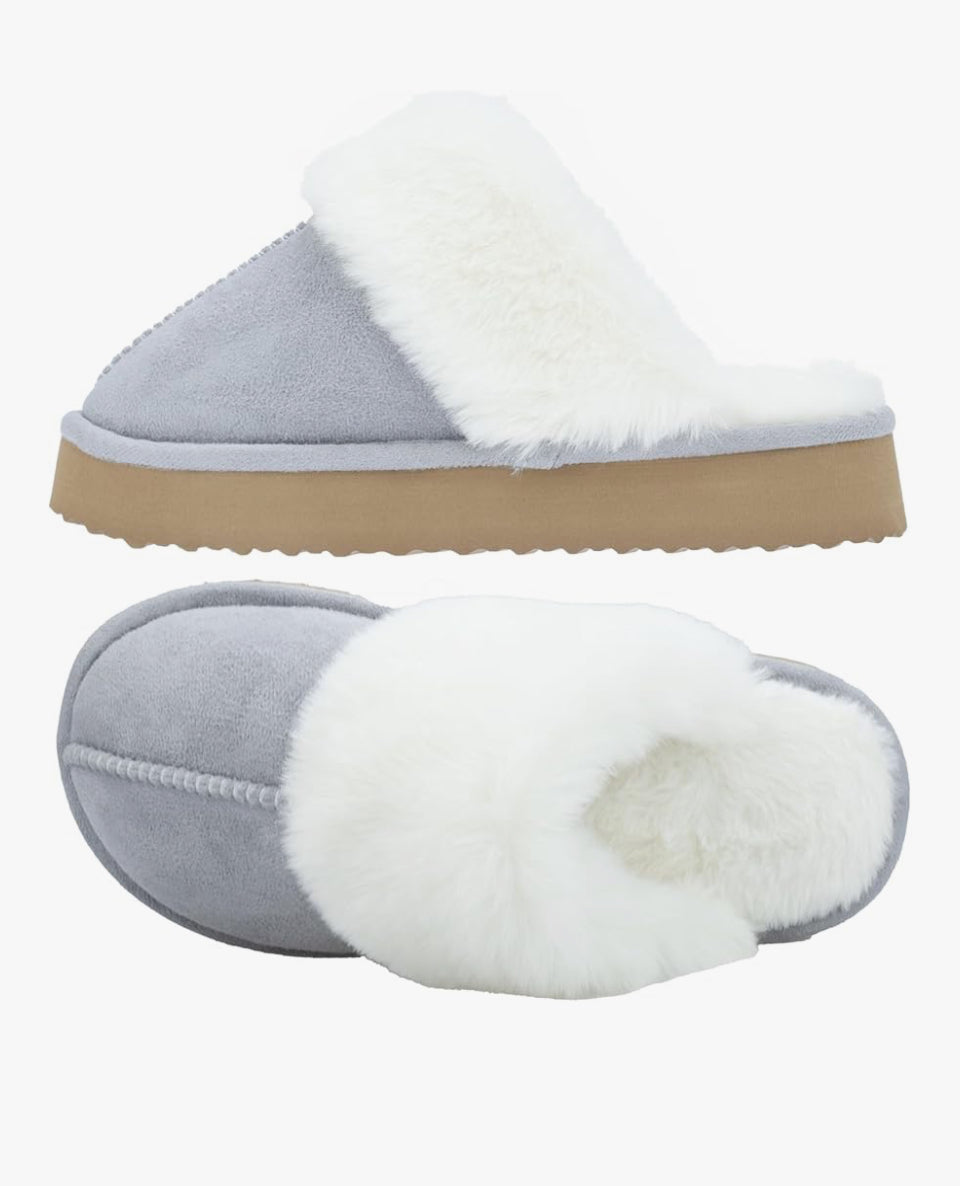 Open Box New Stlozpa Platform Slippers for Women Memory Foam,Fluffy Comfy Soft Warm Slippers for Women, Slip On Plush Bedroom Shoes Women Indoor and O