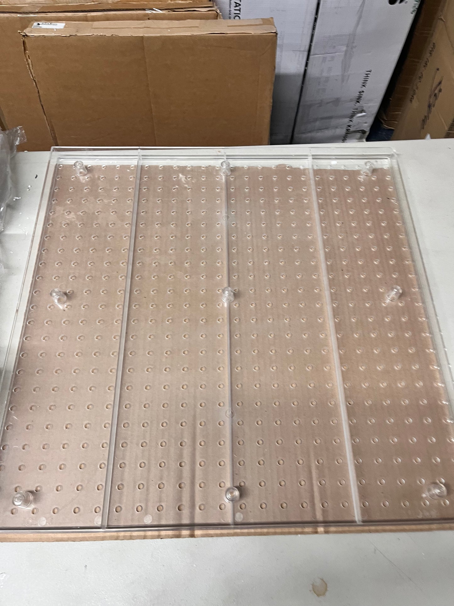 Open Box New Azar Displays - 700680 - 10 Pocket Trifold Size Pegboard Wall Brochure Holder, Clear