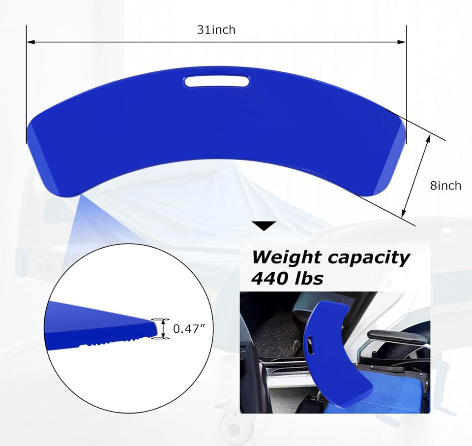 Open Box YHK Sliding Transfer Boards, Sliding Boards to Transfer to Wheelchairs, Seniors from Bed to Chair, Car, Slide Assist Device, Sliding Boards Hold up to 330 lbs (Blue)