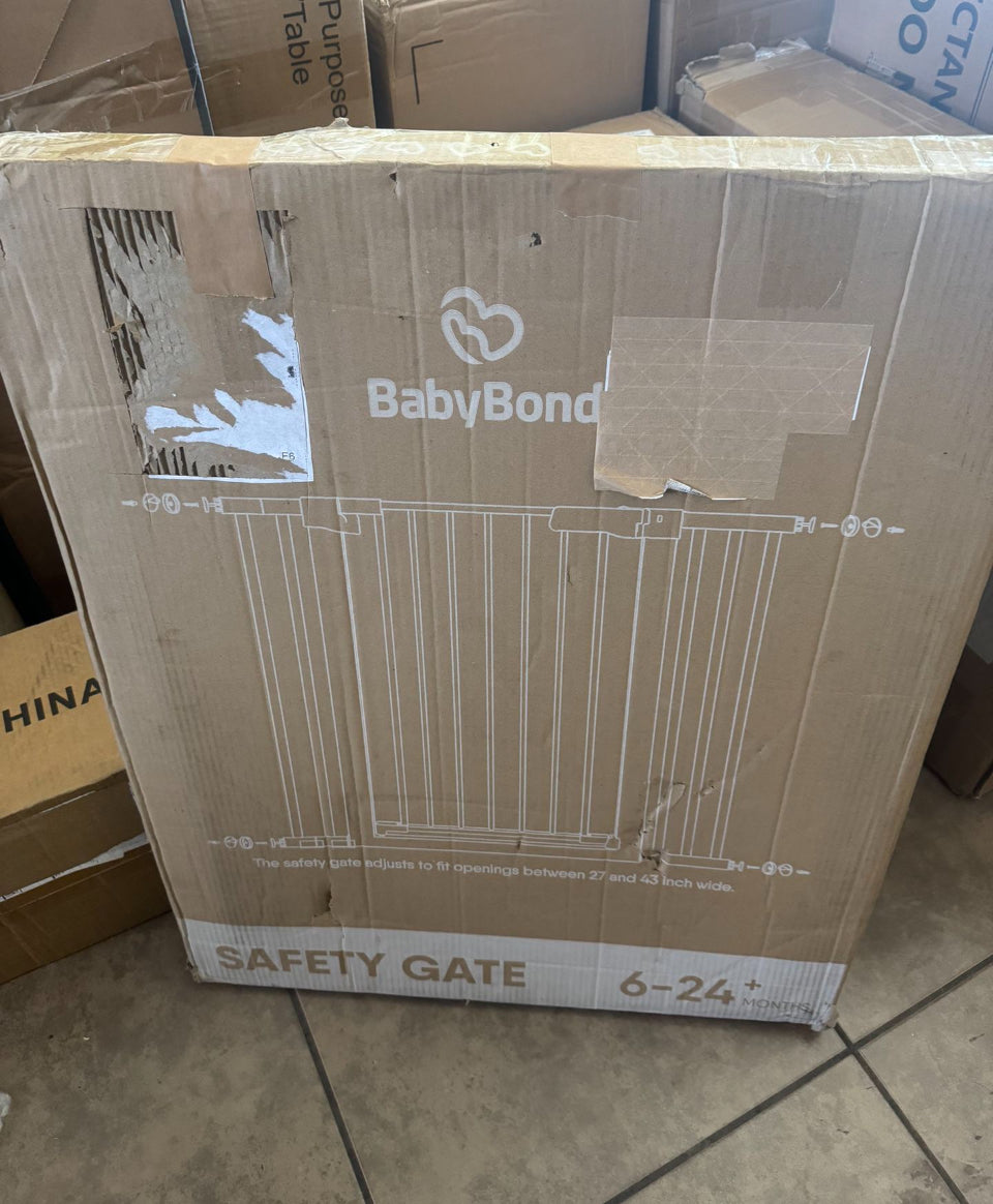 BabyBond Dog Gate for The House 27-43", BabyBond Baby Gate for Stairs, Extra Wide Baby Gates for Doorway, Auto Close Safety Pet Gate, with Extenders a - Selzalot