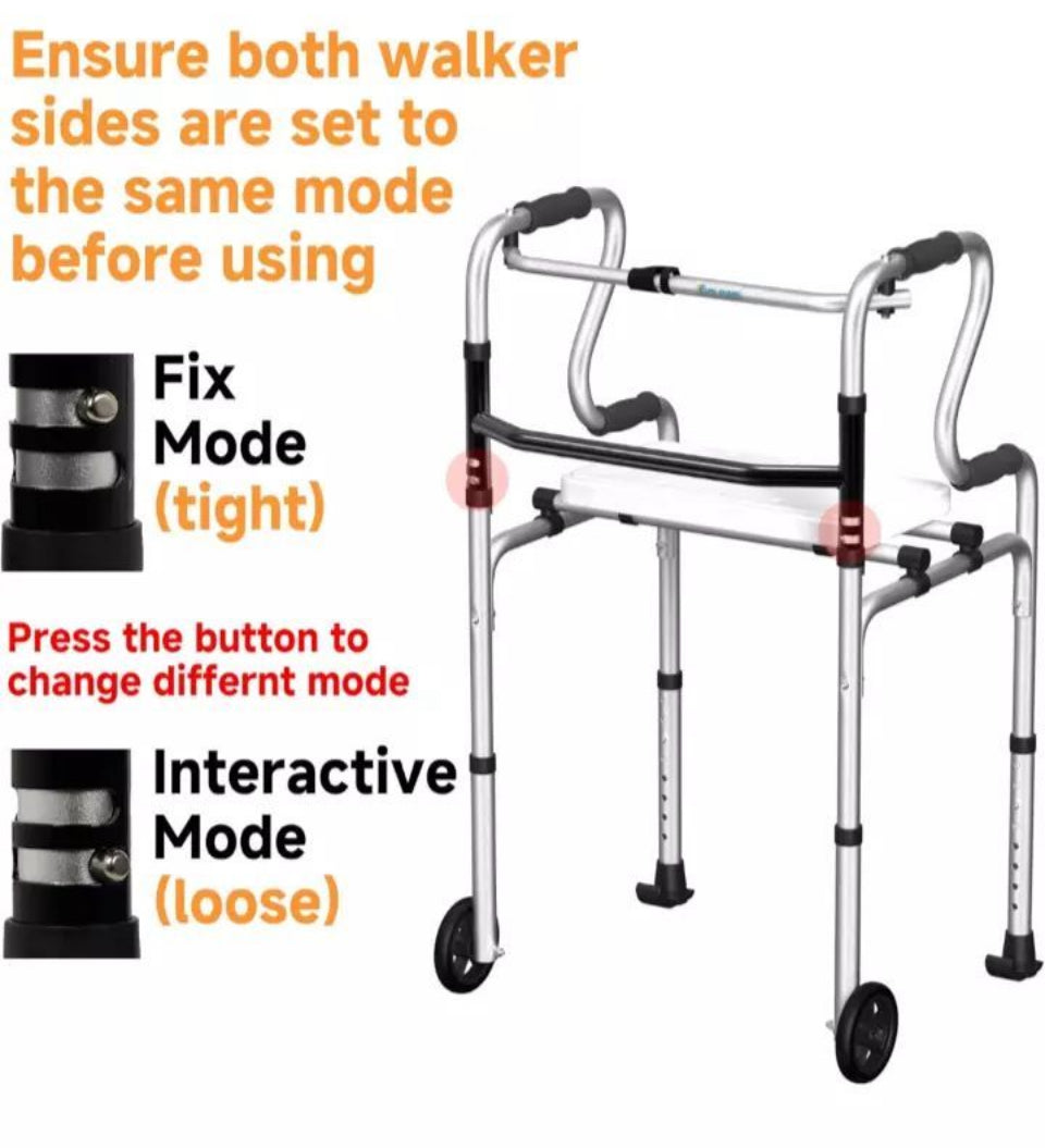 Open Box ElphGuard 4in1 Walkers for Seniors, Front Wheeled Walker, 2 Wheel Standard Walker