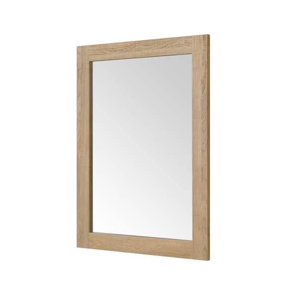 Open Box GLACIER BAY Huckleberry 24 in. W x 32 in. H Rectangular Framed Wall Mount Bathroom Vanity Mirror in Weathered Tan
