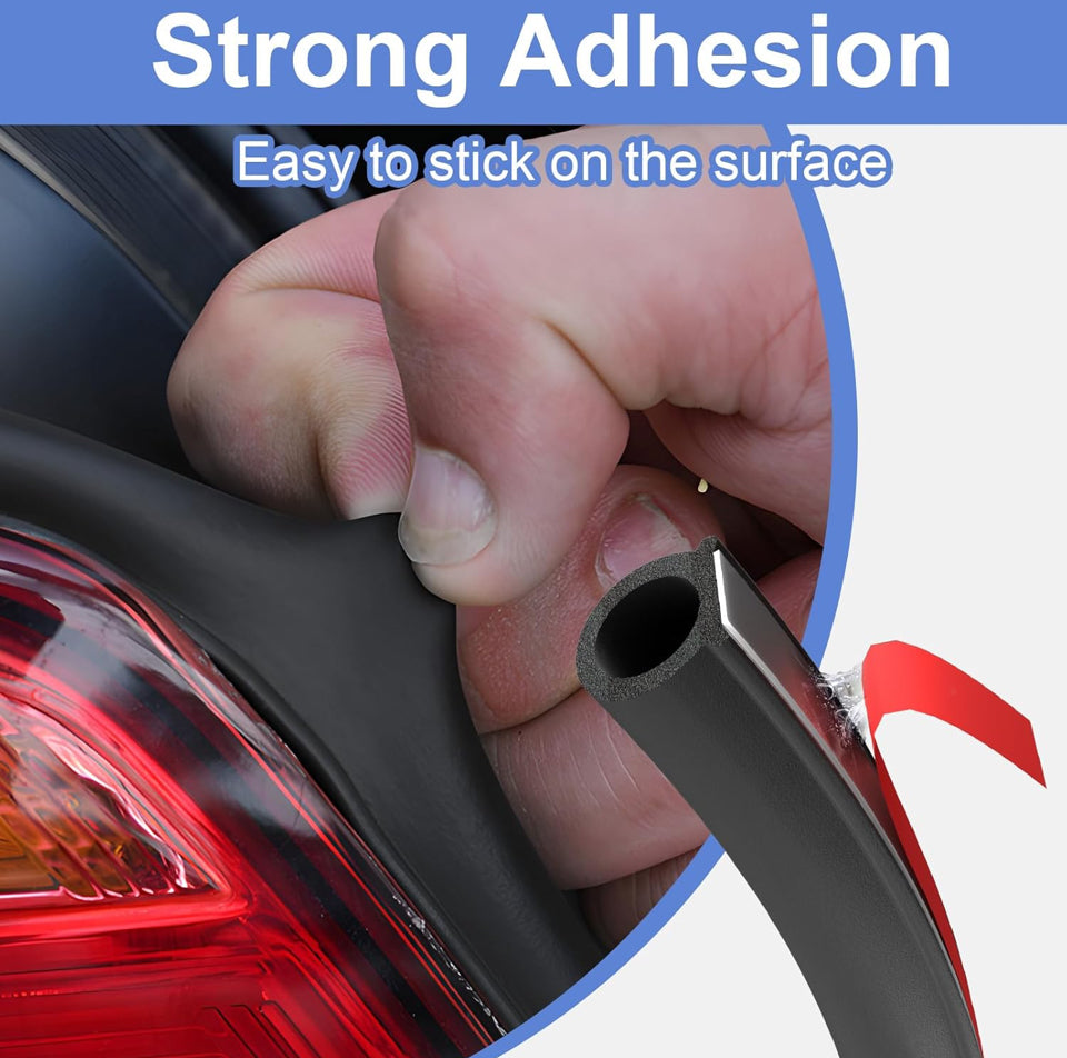 Hzetuu Automotive Weather Stripping Door Seal, 40 Ft Self Adhesive D Shaped Rubber Car Door Weather Stripping, Universal Thick Car Door Seal Strip for Door Frame for Auto Truck Rv Off Road Big Gap