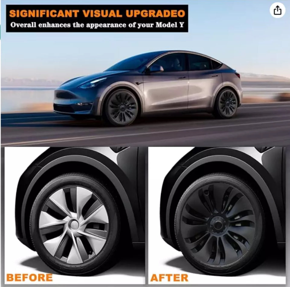 Open Box Tesla Model Y Wheel Hubcaps 19 inch for 2019-2023 Set Of 4