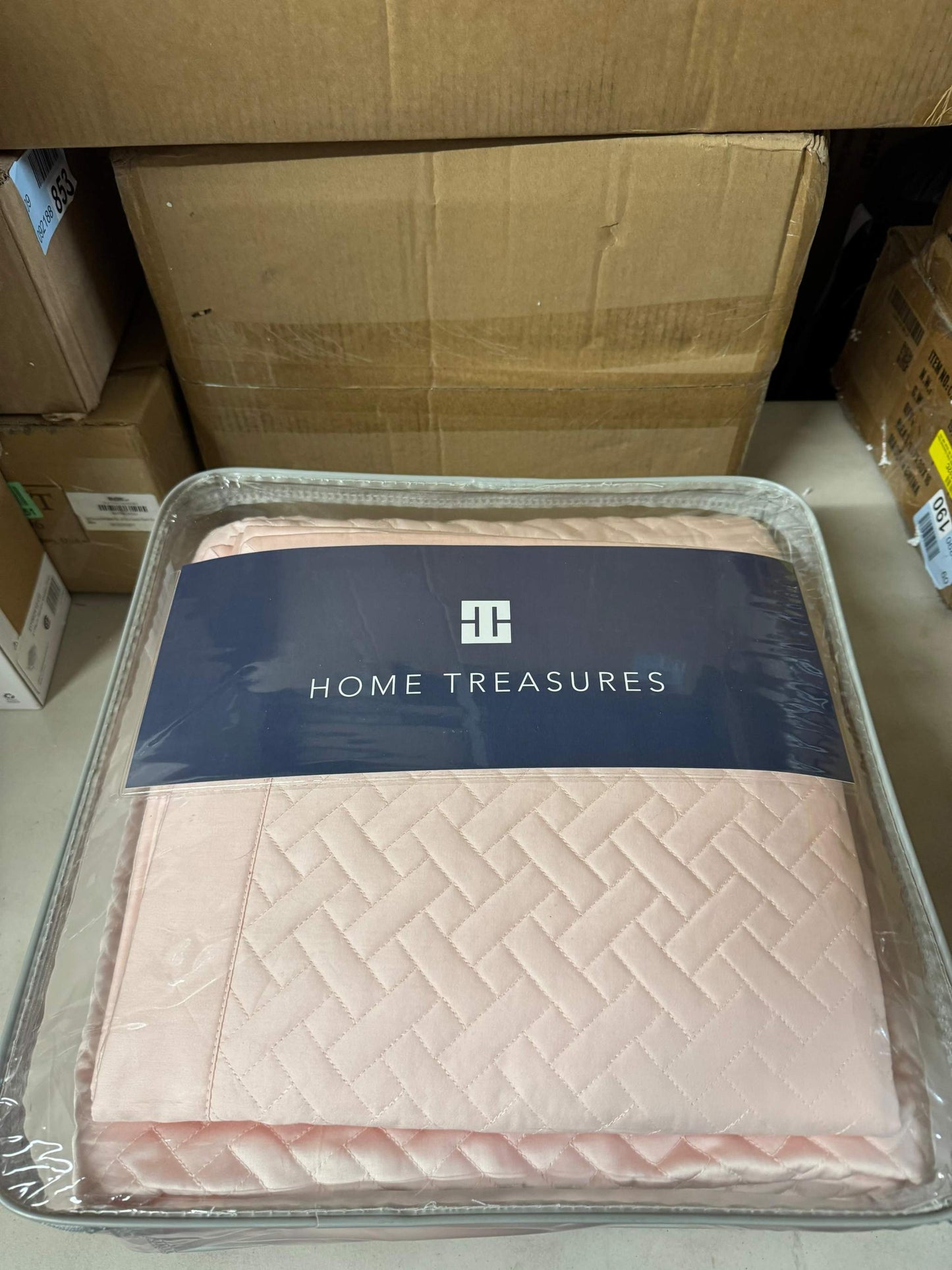 Home treasures linens Basketweave quilted sateen coverlet set
