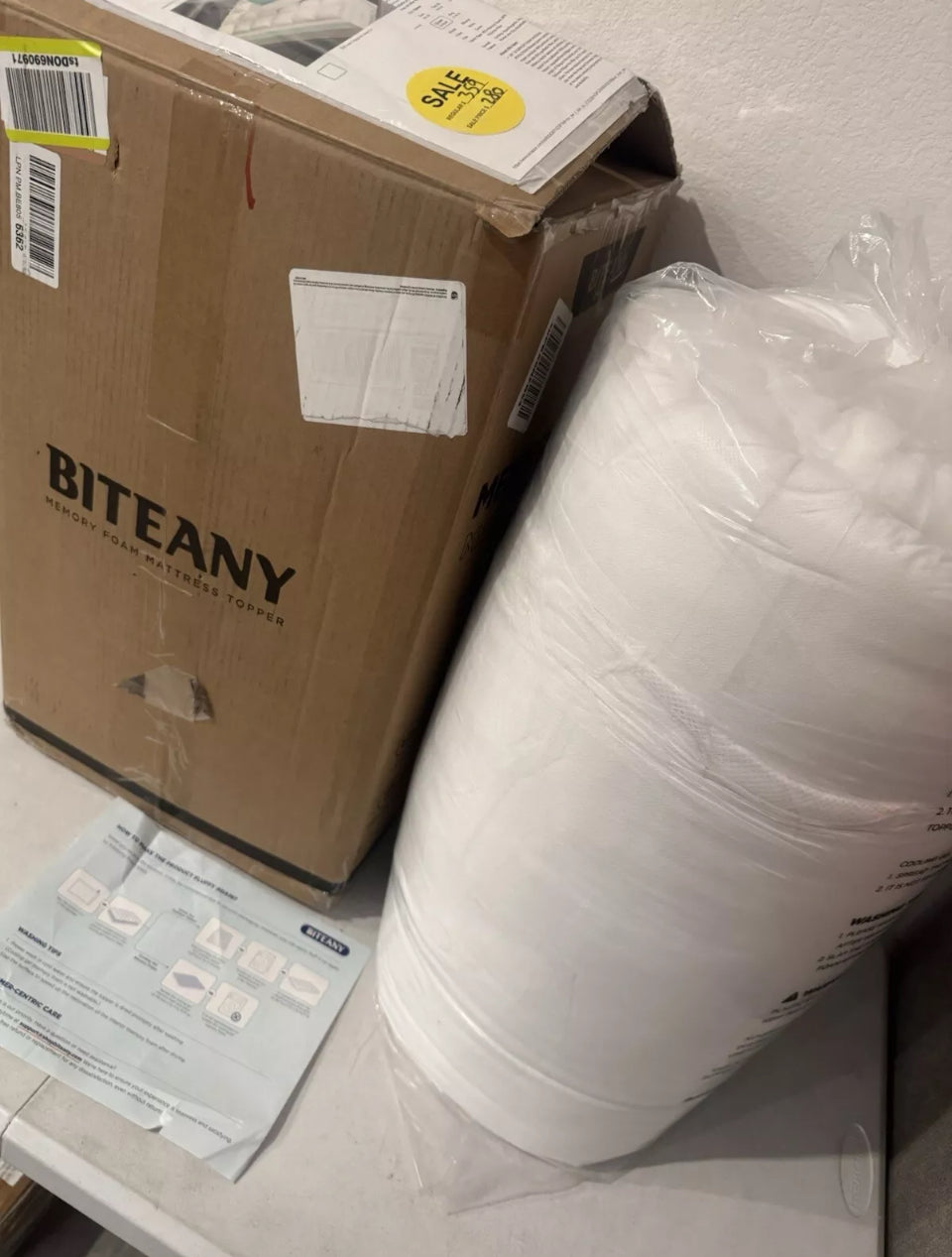 Open Box Dual Layer Memory Foam Mattress Topper for Pain Relief with 2X Support, 2" Fluffy Pillow Top Queen Mattress Topper Plus 2" Odor-Free Cooling