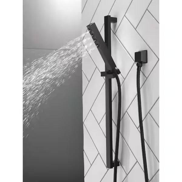 Open Box Delta 1-Spray Patterns 1.75 GPM 1.38 in. Wall Mount Handheld Shower Head with H2Okinetic in Matte Black
