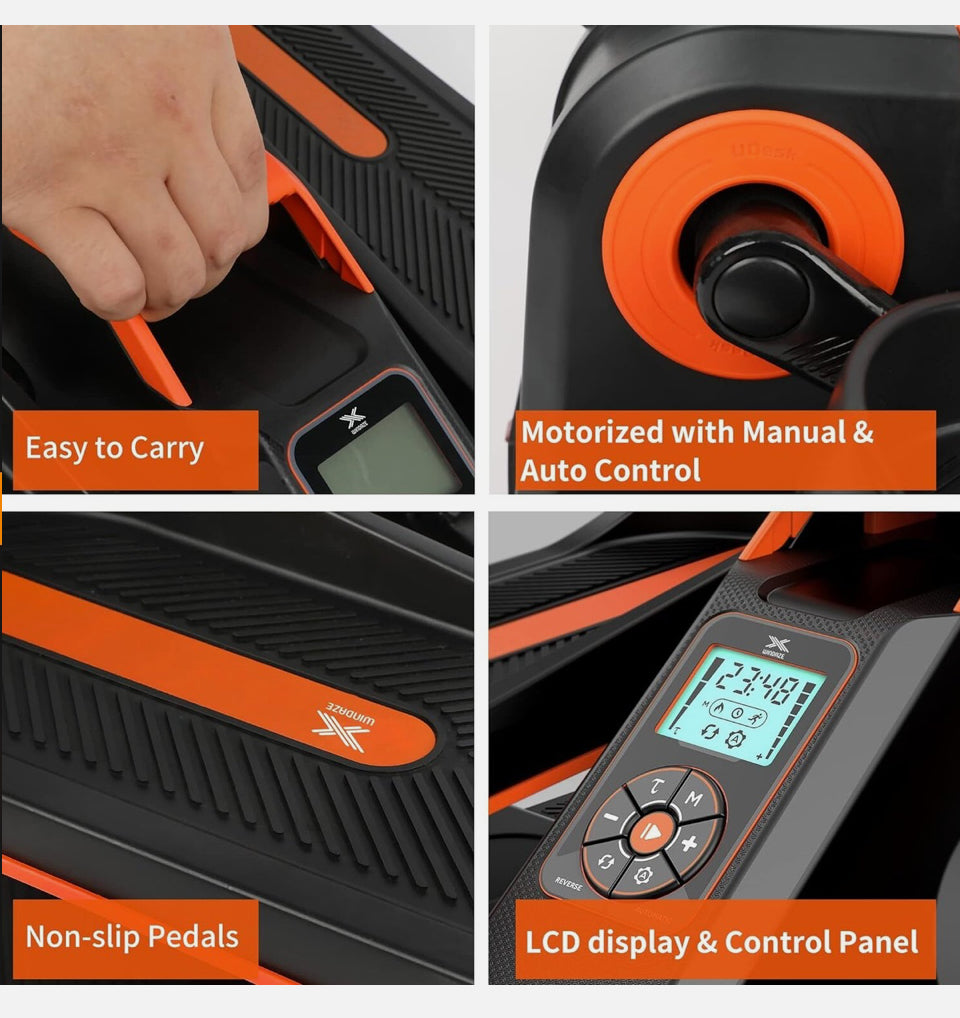 Open Box WINDAZE Under Desk Elliptical Machine with Smart App, Mini Training Machine