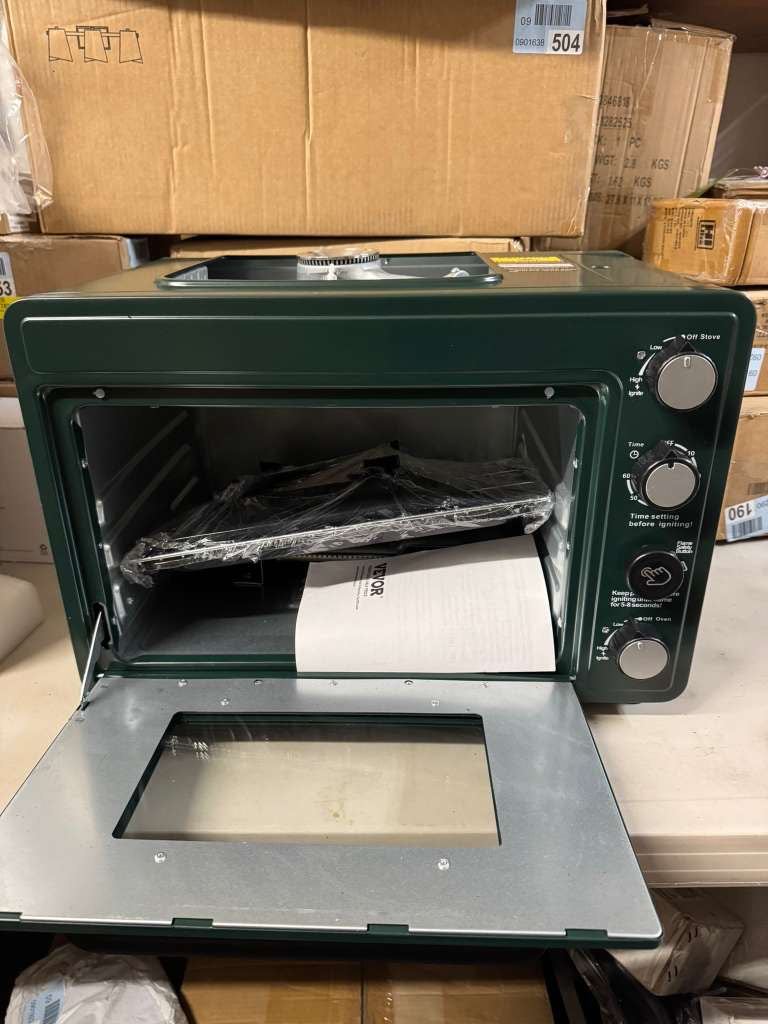 VEVOR Outdoor Oven 2-in-1 Portable Gas Camping Stove Oven Combo Adjustable Fire