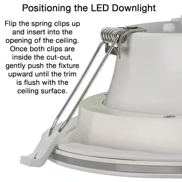 Brand New Commercial Electric 4 in. Adjustable CCT Integrated LED Canless Recessed Light Trim with Night Light 650 Lumens Reduces Glare and Eye Strain