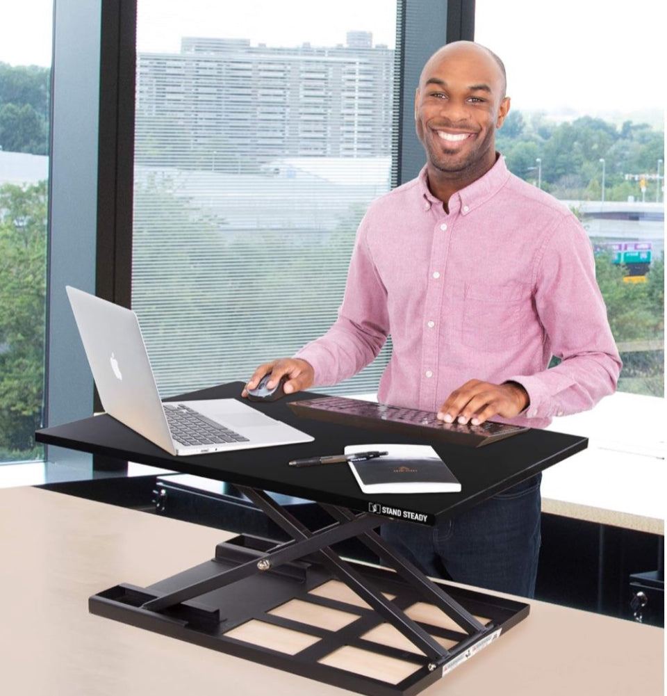 Stand Steady X-Elite Pro Standing Desk Converter | Instantly Convert Any Desk into a Stand Up Desk | Easy Lift Height Adjustable Standing Desk | No As - Selzalot