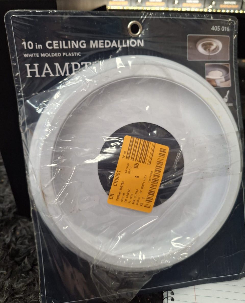 Open Box Hampton Bay 10 in. White Smooth Ceiling Medallion