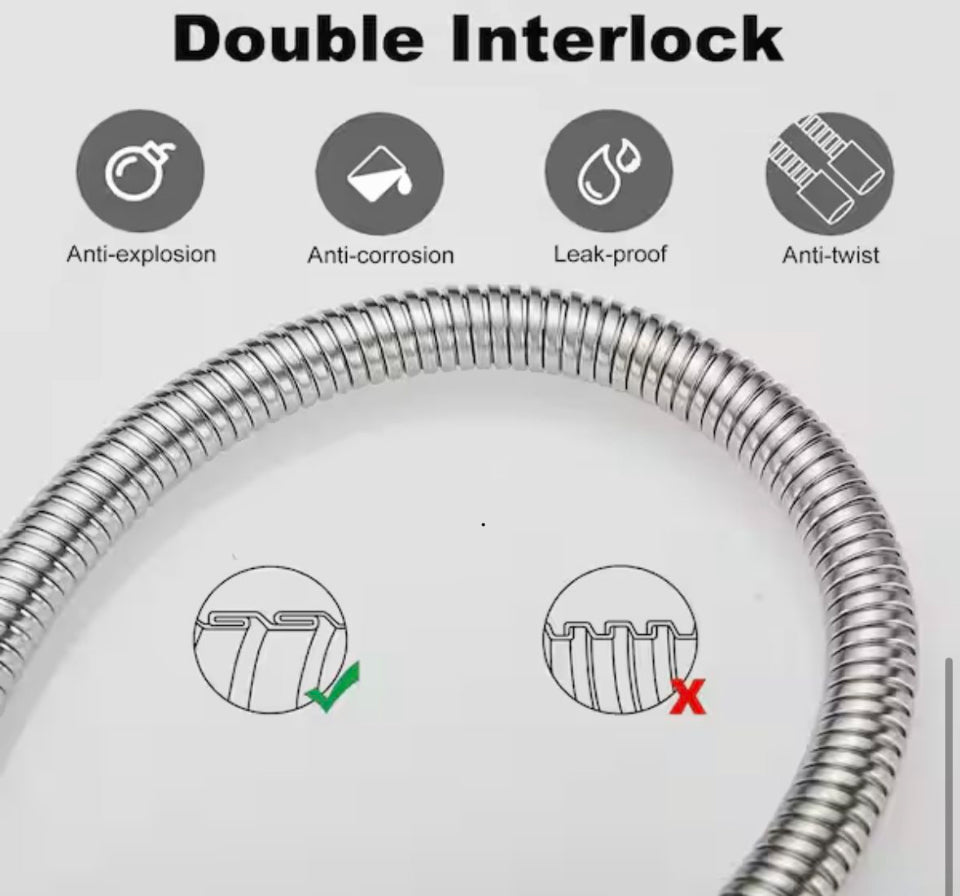Open Box BWE 59 in. (5 ft. ) Stainless Steel Replacement Shower Hose For Hand Held Shower Heads with Brass Insert In Brushed Nikel