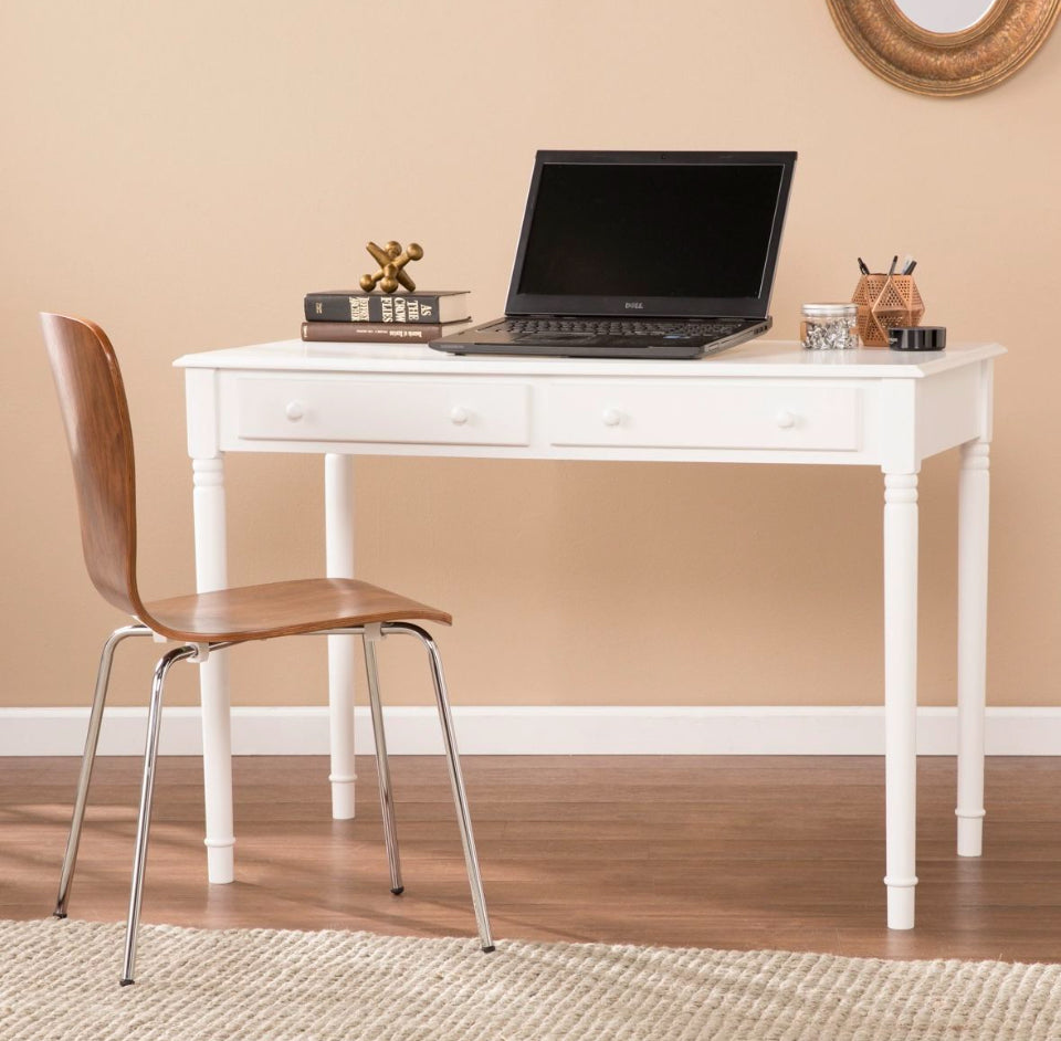 Open box SEI Furniture Writing 2-Drawer Desk - Charming Cottage Style in Crisp White