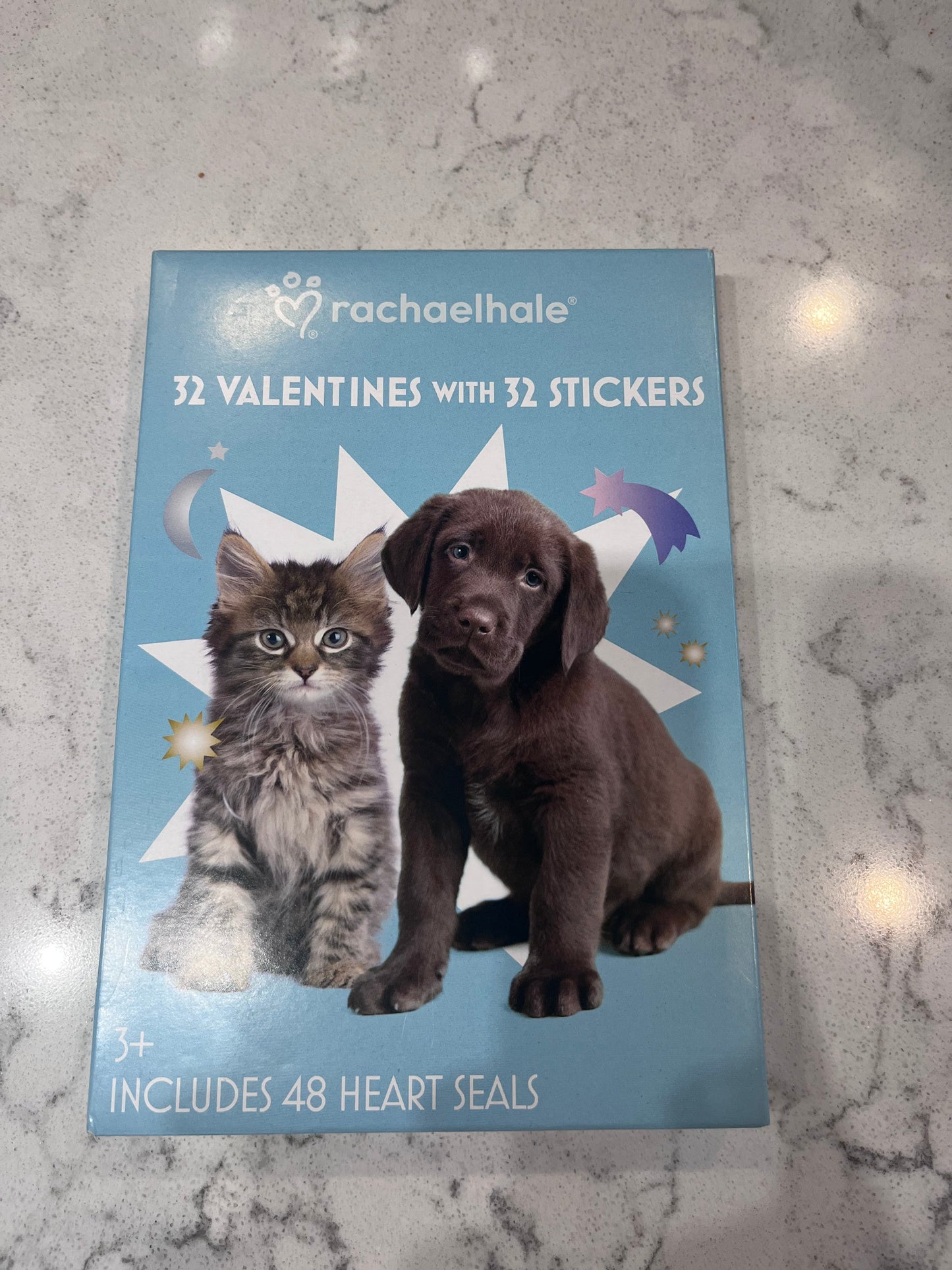 Brand New Rachaelhale 32 Valentines Day Cards With 32 Stickers + 48 Heart Seals - 3+
