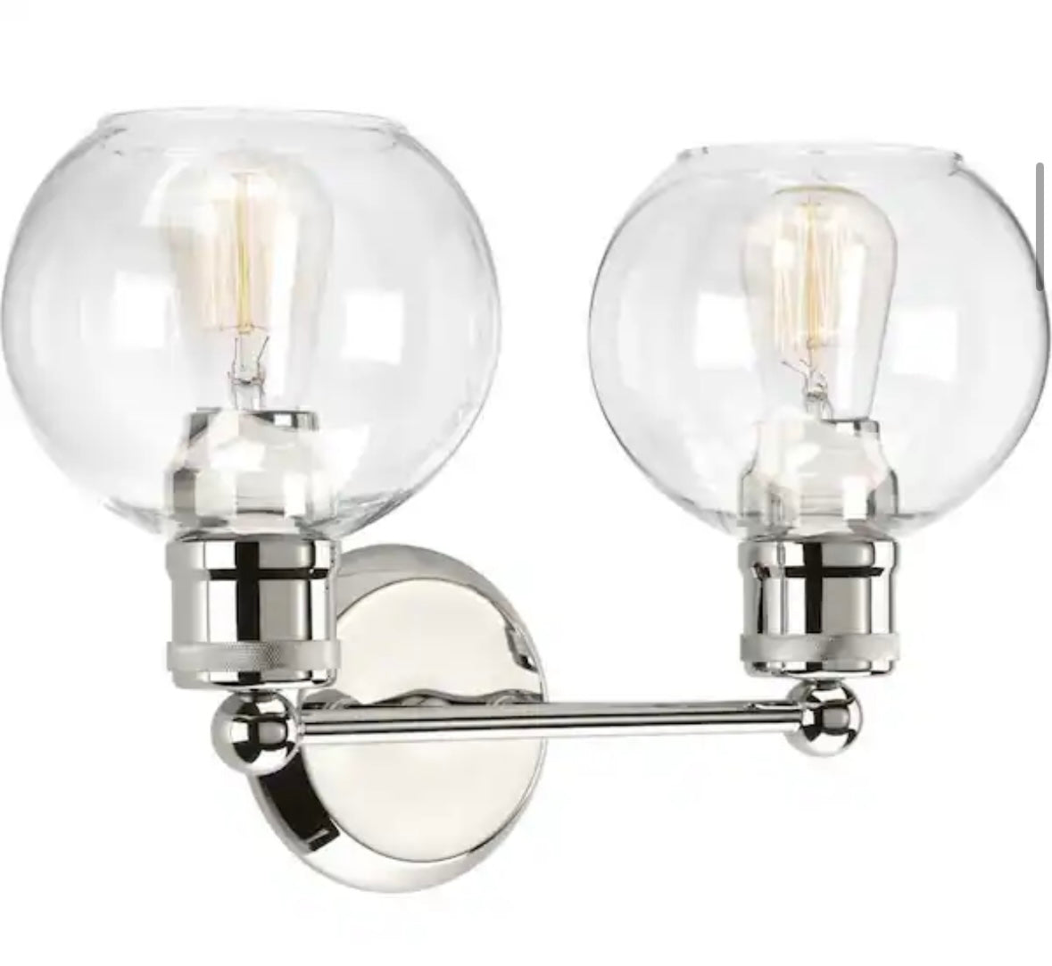 Open box Progress Lighting - Hansford Collection 15-1/2 in. 2-Light Polished Nickel Clear