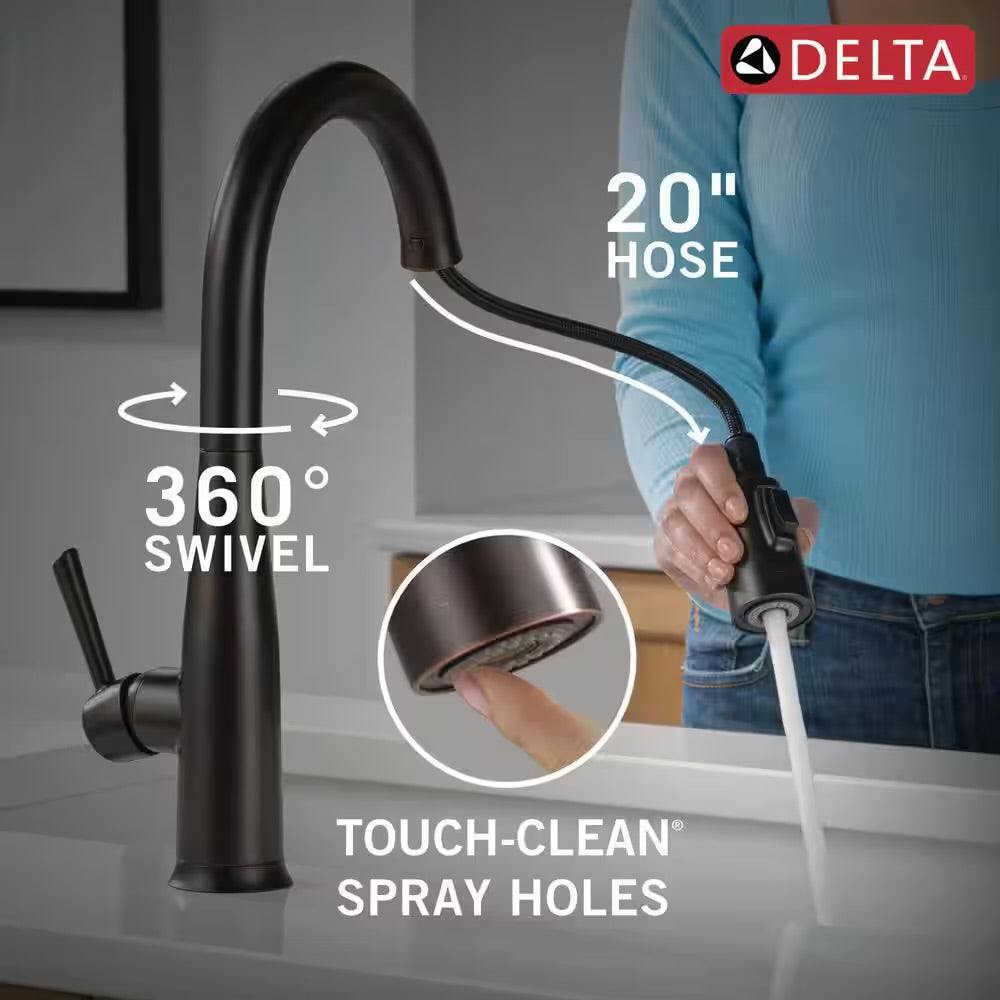 Delta Essa Touch/Touchless Venetian Bronze 16 in. H Pull Down Sprayer Kitchen Faucet with 360 Degree Spout Swivel
