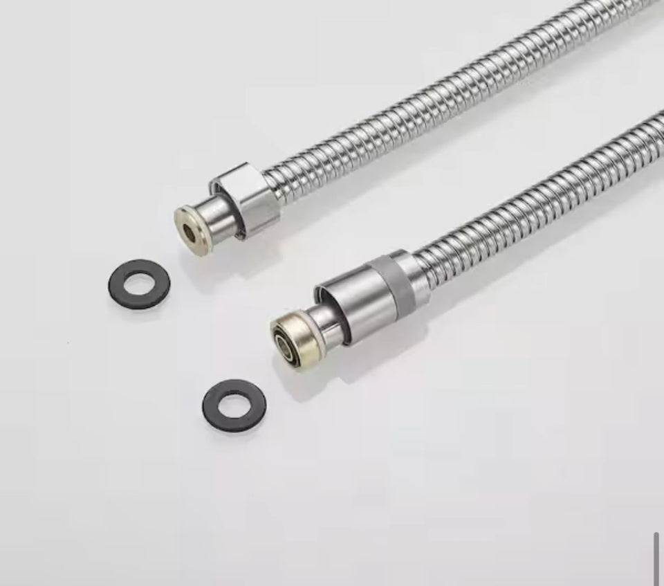 Open Box BWE 59 in. (5 ft. ) Stainless Steel Replacement Shower Hose For Hand Held Shower Heads with Brass Insert In Brushed Nikel