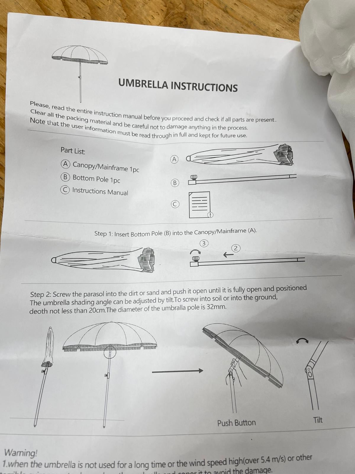 Kbrellaoutlets Patio Umbrella with UPF 50+ Protection, 8 Ribs, Push Button Tilt - Versatile Outdoor Shade for Garden, Courtyard, and Beach - Selzalot