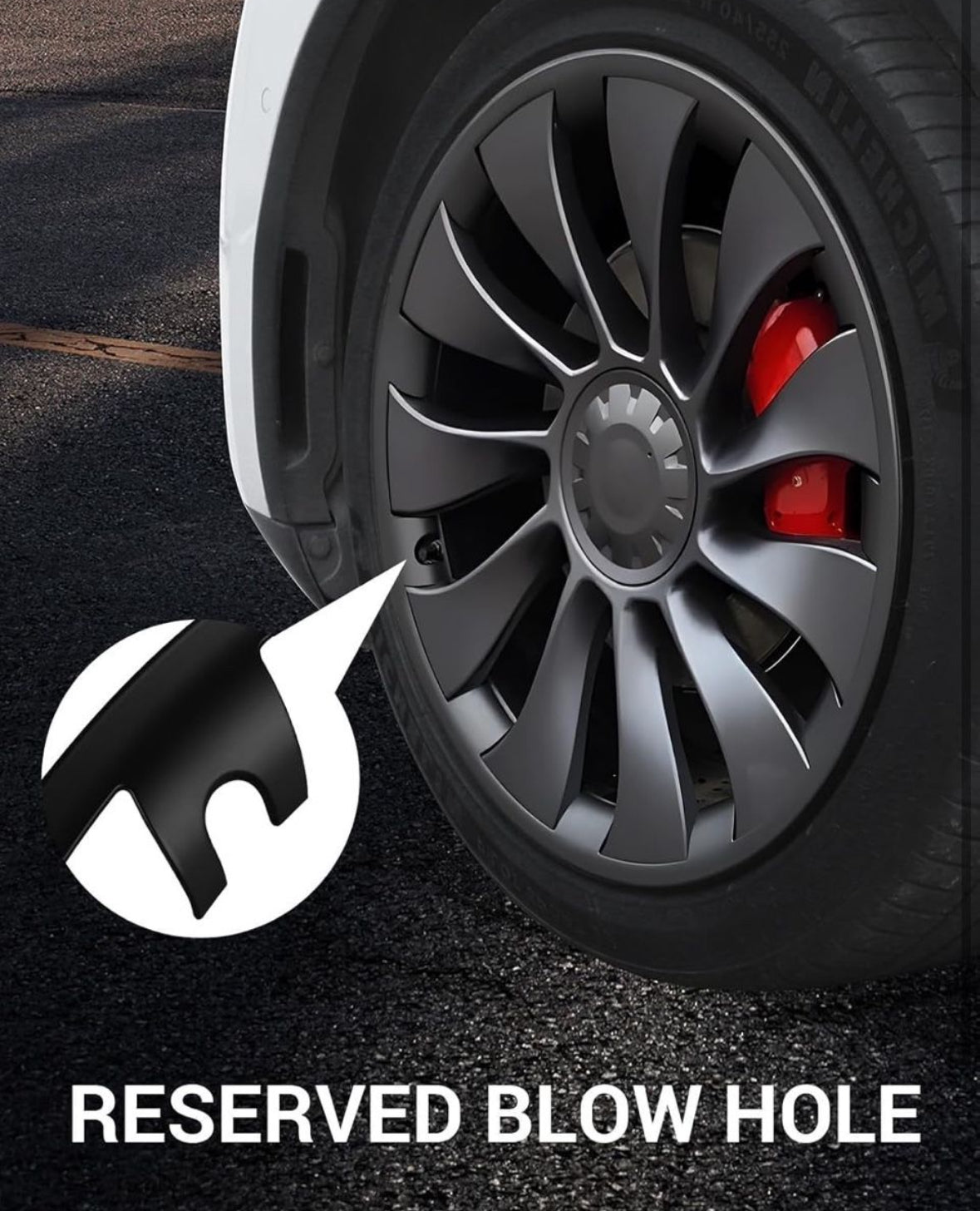 BASENOR Tesla Model Y 21 Inch Wheel Rim Protector ABS Rim Guard Hubcap Curb Rash Cover Car Protection Tire Trim Rings for Model Y Exterior Ac