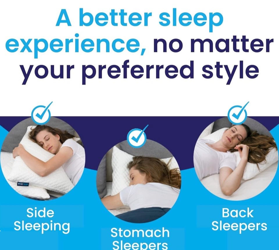 Open Box Sidney Sleep Bed Pillow for Side and Back Sleepers - Adjustable Filling - Memory Foam Pillow for Neck and Shoulder Pain - Customizable Loft