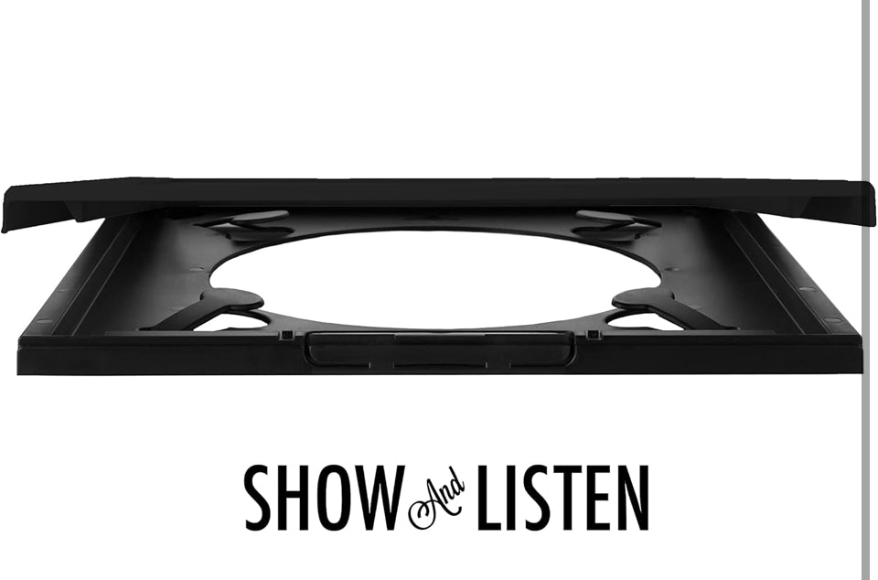 Open Box Show and Listen Album Cover Display Frame, Flip Frame Displays Vinyl Records (Four Pack, Black)