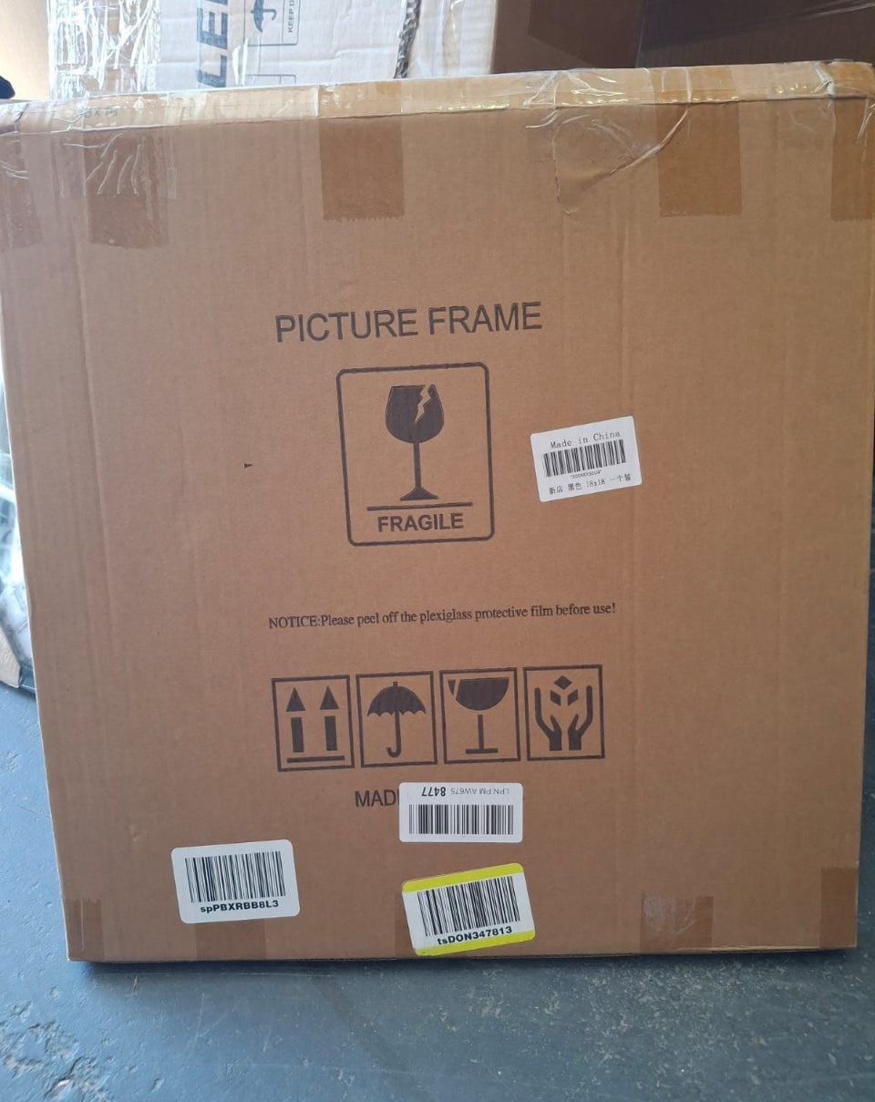 Open Box THREELOVE 18x18 Frame White, Display Picture 14x14 with mat or 18x18 Without mat, Photo Poster Picture Frame Wall Mounting Home Decor, 1-PCS