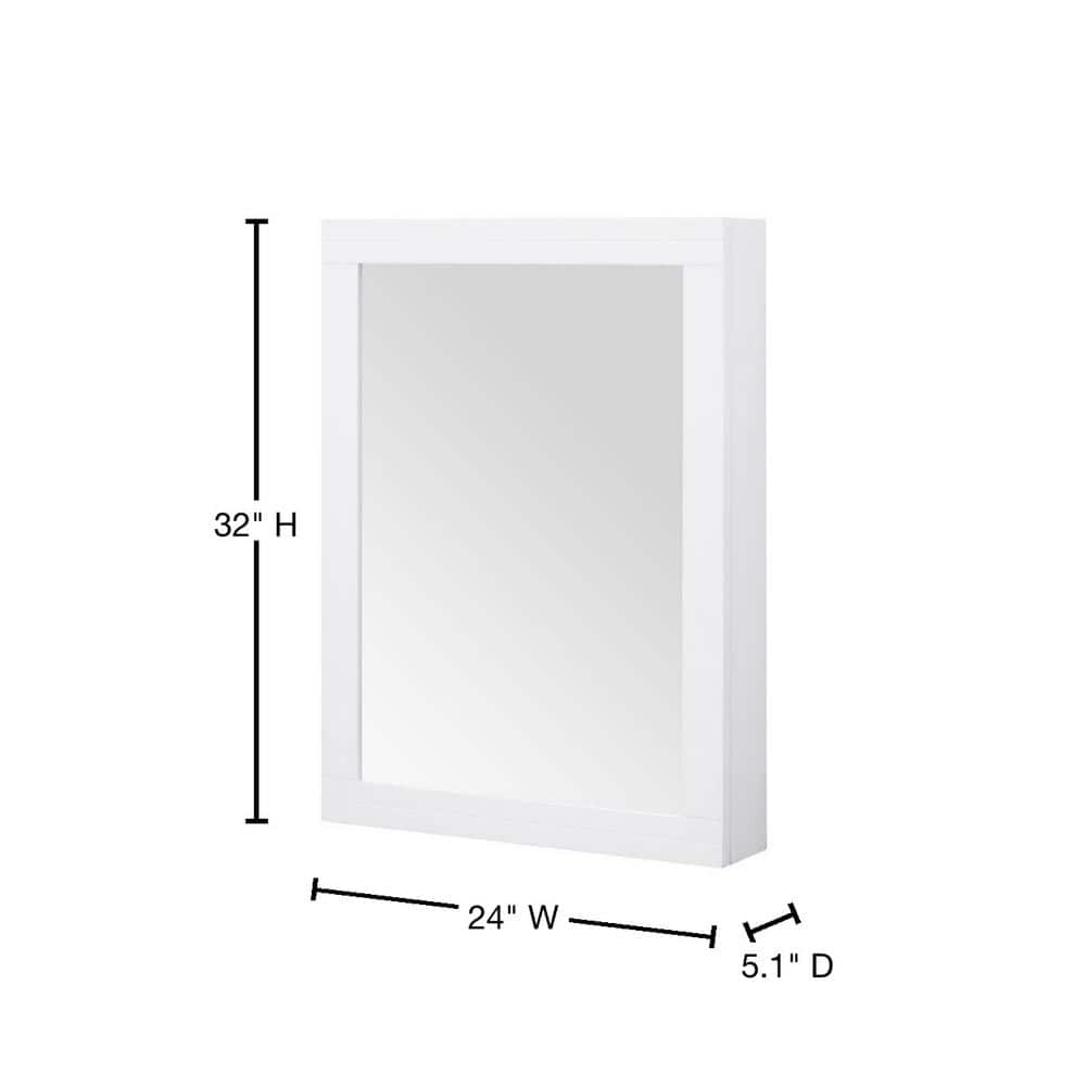 Open Box HOME DECORATORS COLLECTION Sturgess 24 in. W x 32 in. H Rectangular Medicine Cabinet with Mirror
