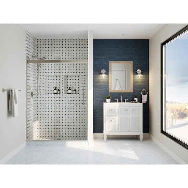 Open Box GLACIER BAY Huckleberry 24 in. W x 32 in. H Rectangular Framed Wall Mount Bathroom Vanity Mirror in Weathered Tan