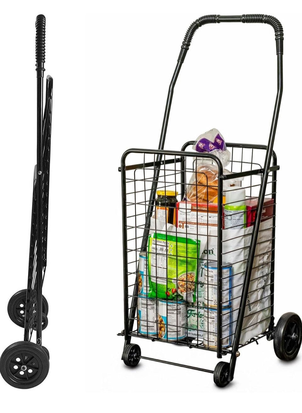 Open Box New DMI Utility Cart with Wheels to be used for Shopping, Grocery, Laundry and Stair Climber Cart, Weighs 7.5 Pounds but holds up to 90 Pound