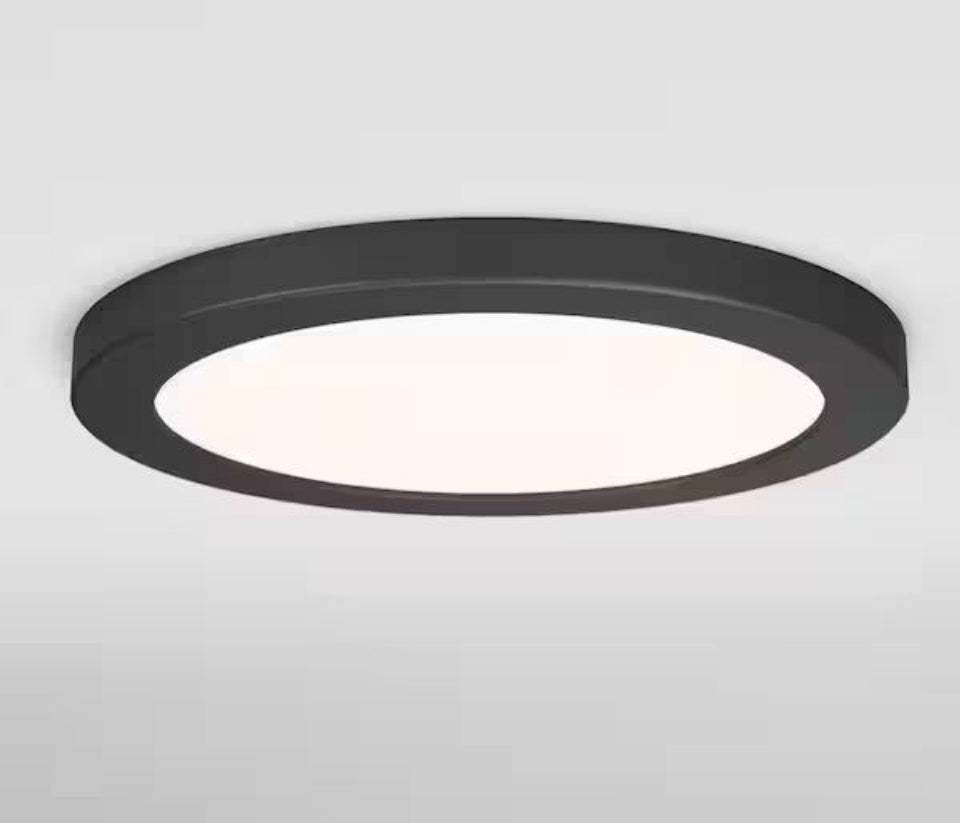 Open Box Artika Europa Disk 9 in. 1-Light Black Modern Integrated LED 3 CCT Flush Mount Ceiling Light Fixture for Kitchen or Bedroom