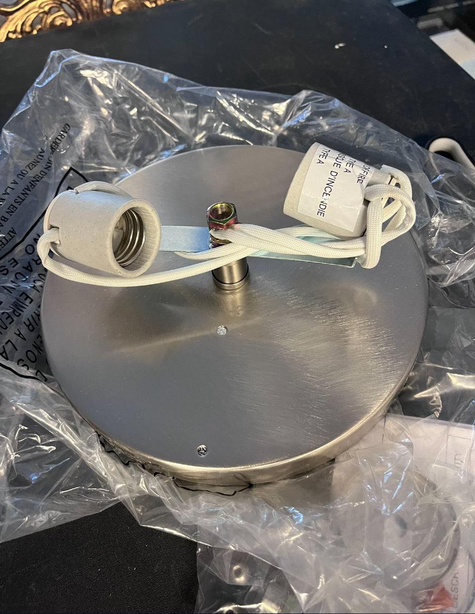Open Box Progress Lighting Inspire Collection 13 in. 2- Light Brushed Nickel Transitional Kitchen Ceiling Light Drum Flush Mount