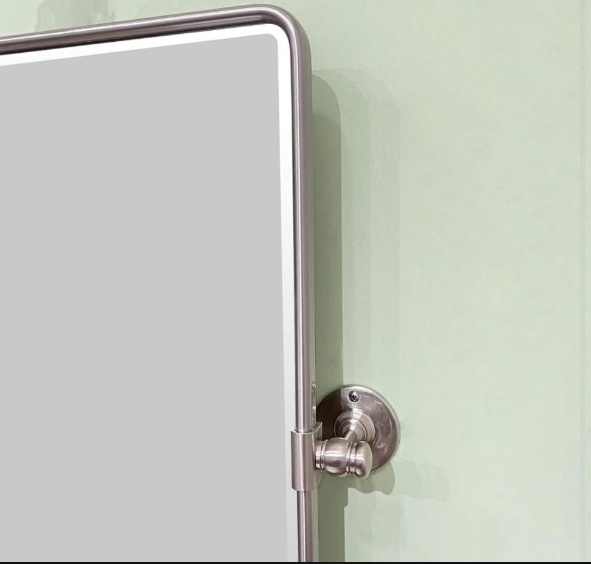 TEHOME 40x30" Brushed Nickel Horizontal Pivot Mirror 30x40" Metal Framed Rectangle Tilting Beveled Vanity Mirrors for Wall