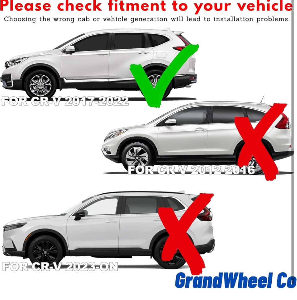 GrandWheel Co Smoke Tinted in-Channel Side Window Vent Visor Deflectors Rain Guards Compatible with Honda CR-V 2017- 2022 - 4pcs. GW0217