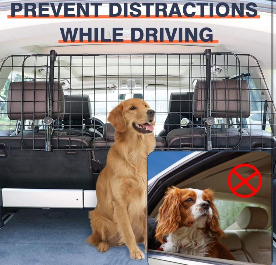 MOLPHIT Adjustable Dog Car Barrier for SUVs, Vehicles, and Cars - Heavy-Duty Wire Mesh Pet Divider with Universal Fit - Keep Your Pet Safe and Secure