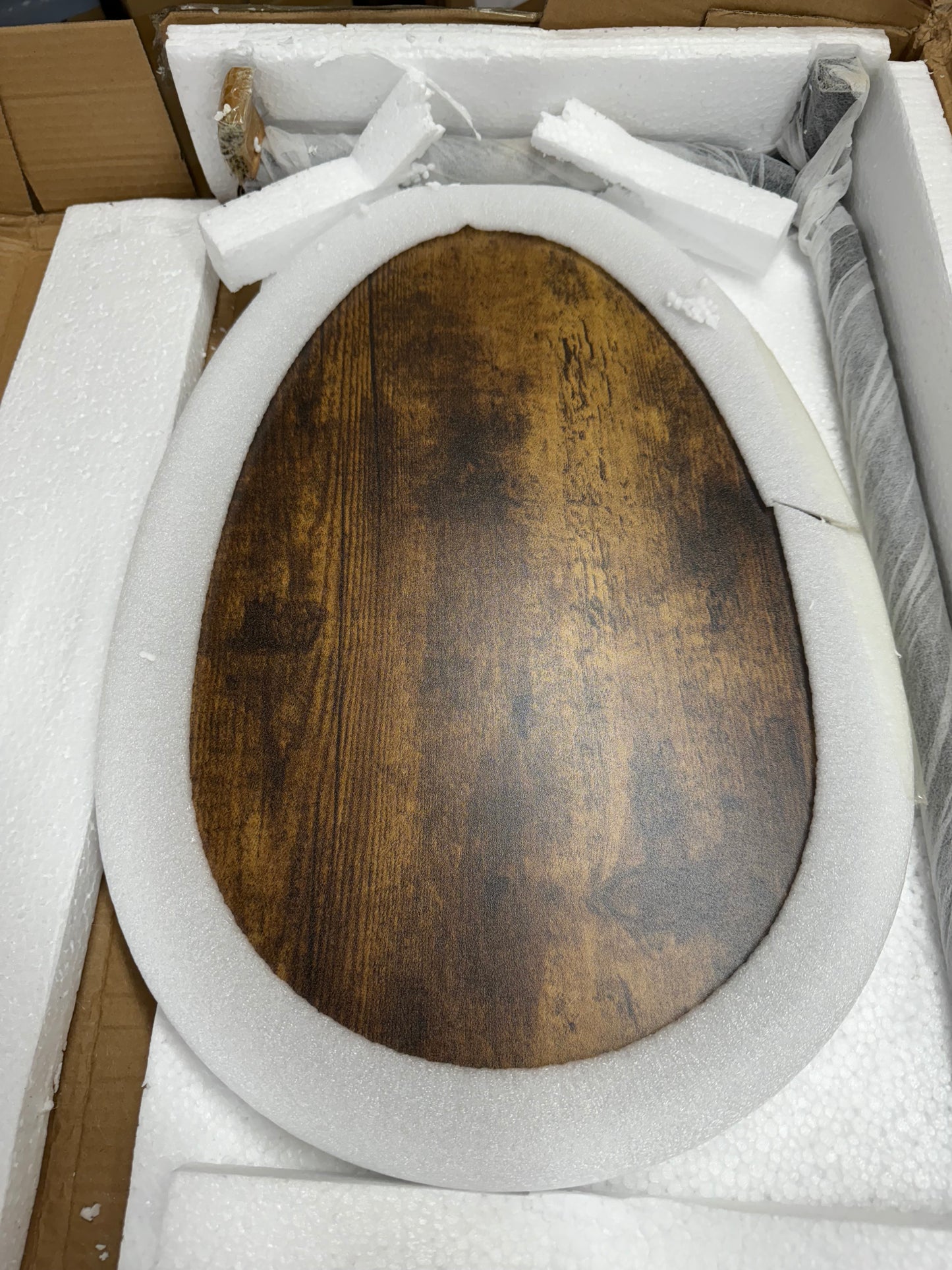 C-Shaped End Table, Round Couch Table for Living Room, Side Table for Bedroom, C Table with Metal Frame for Couch, Sofa, Bedside and Tv Tray, Rustic B