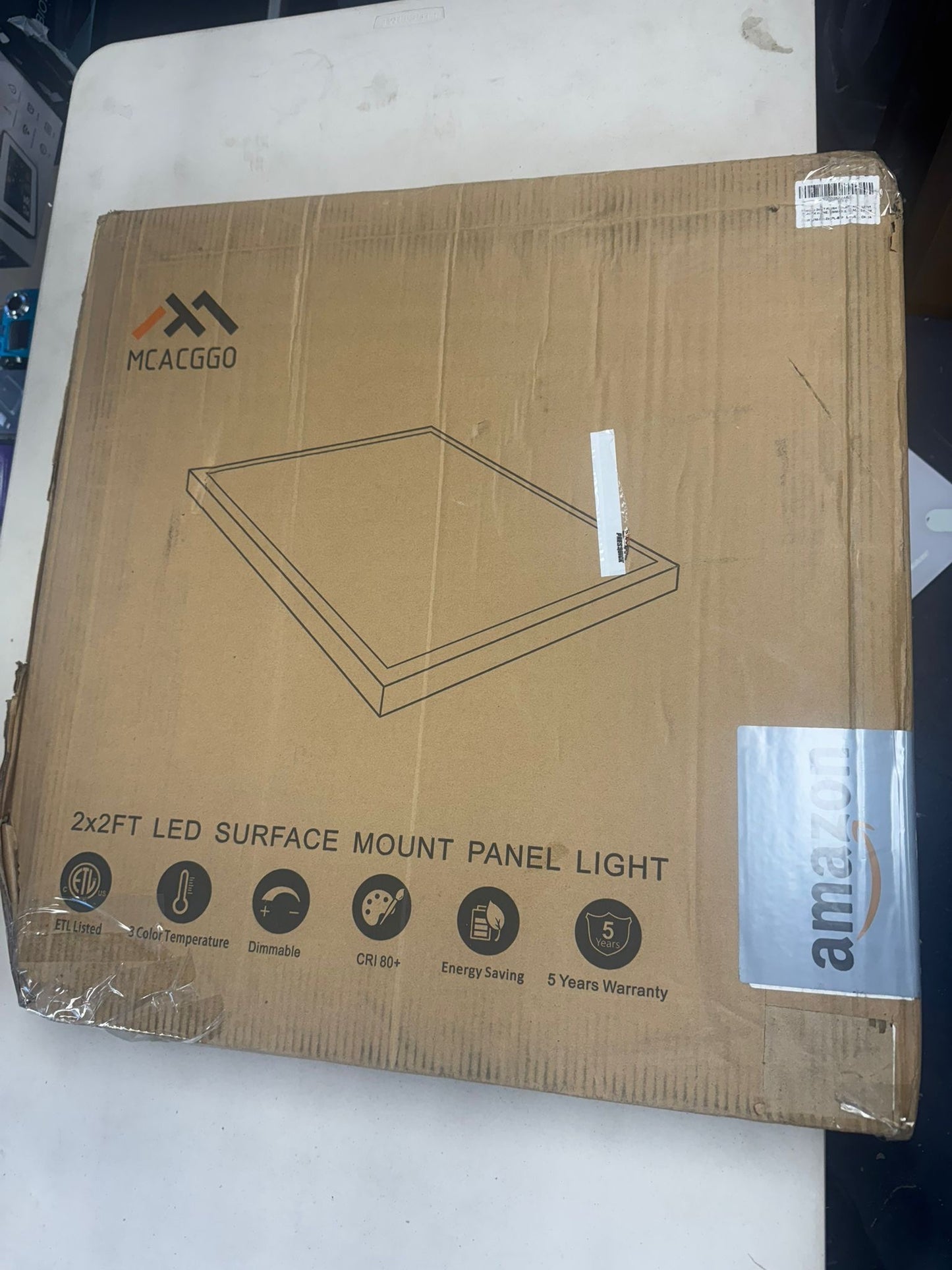 Open Box Mcacggo 2x2 FT Surface Mount LED Panel Light Dimmable & 3 Color Selectable 3000K/4000K/5000K - 40W 24x24 Inch LED Flush Mount Ceiling Light L