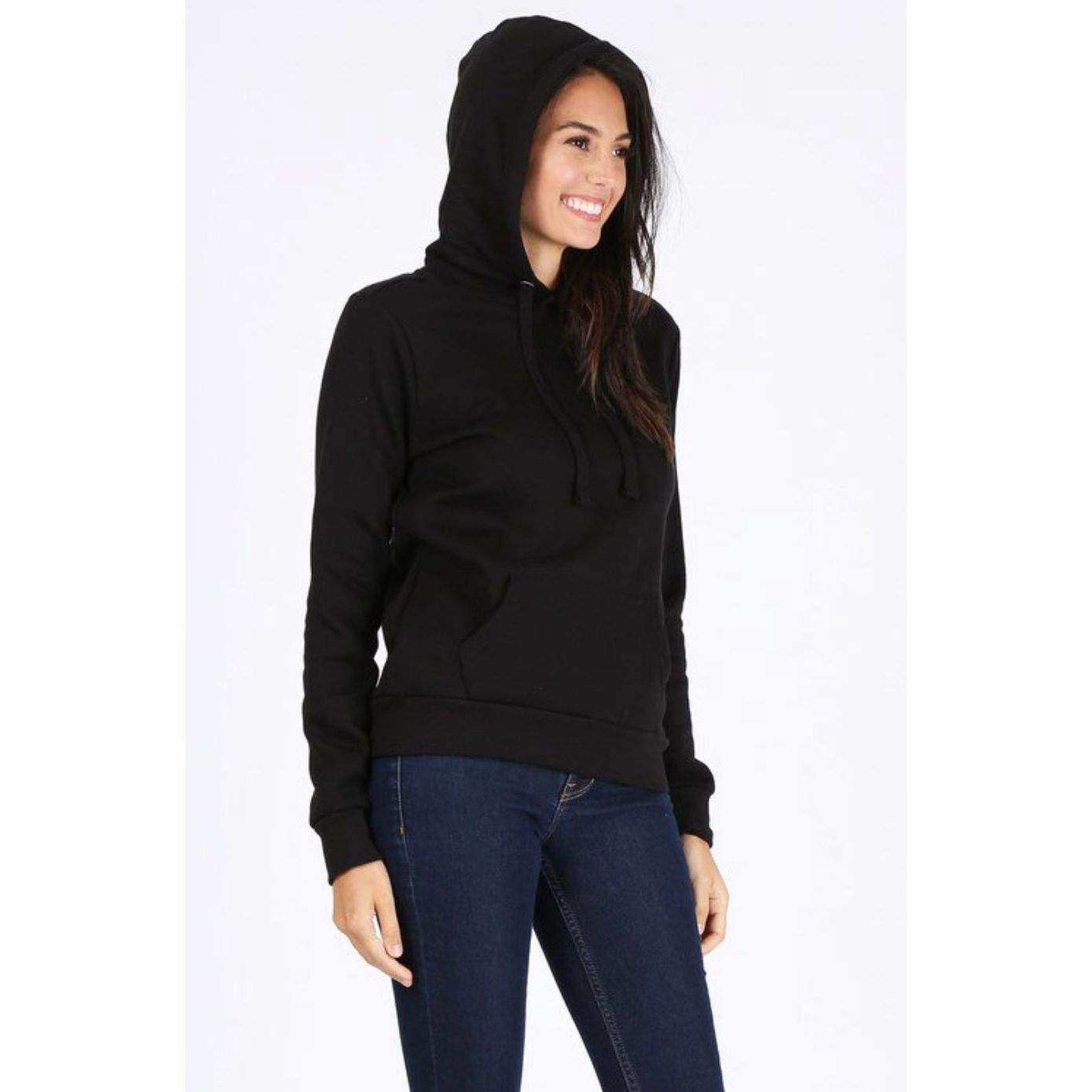 ROSIO Hoodies Basic Solid Fleece Pullover Hoodie Sweatshirt - Selzalot