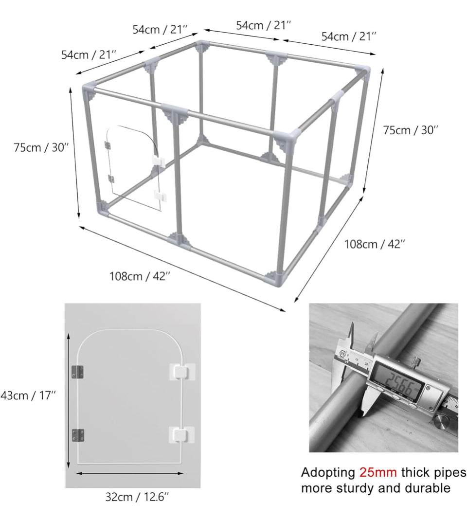 Open Box Swifthorse Acrylic Dog Playpen Dog Playpen Indoor Puppy Pen Pets Fence Puppies Cage10 Panels for Puppies Dog Play Pens for Dogs Indoor (8)