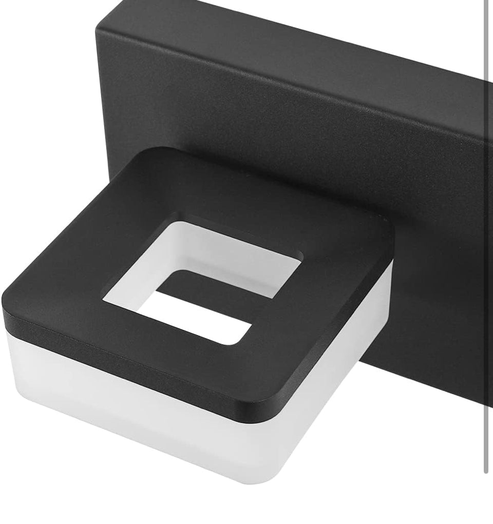 Open Box GOODATE 3 Colors Dimmable Black Vanity Lights for Bathroom, LED 4 Light Vanity Lighting Fixtures, Acrylic Stainless Steel Bathroom Light Fixt