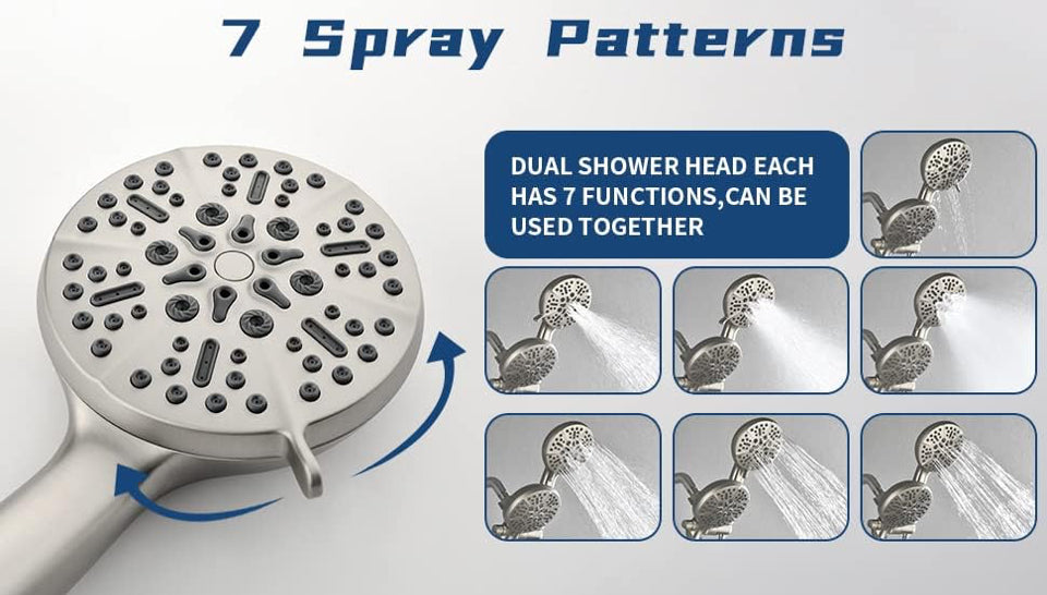 Open Box Defeini 3 Handle Shower Faucet Set with Tub Spout Bathtub Shower Faucets Combo Set Shower System Complete Tub and Shower Trim Kit Brushed Nic