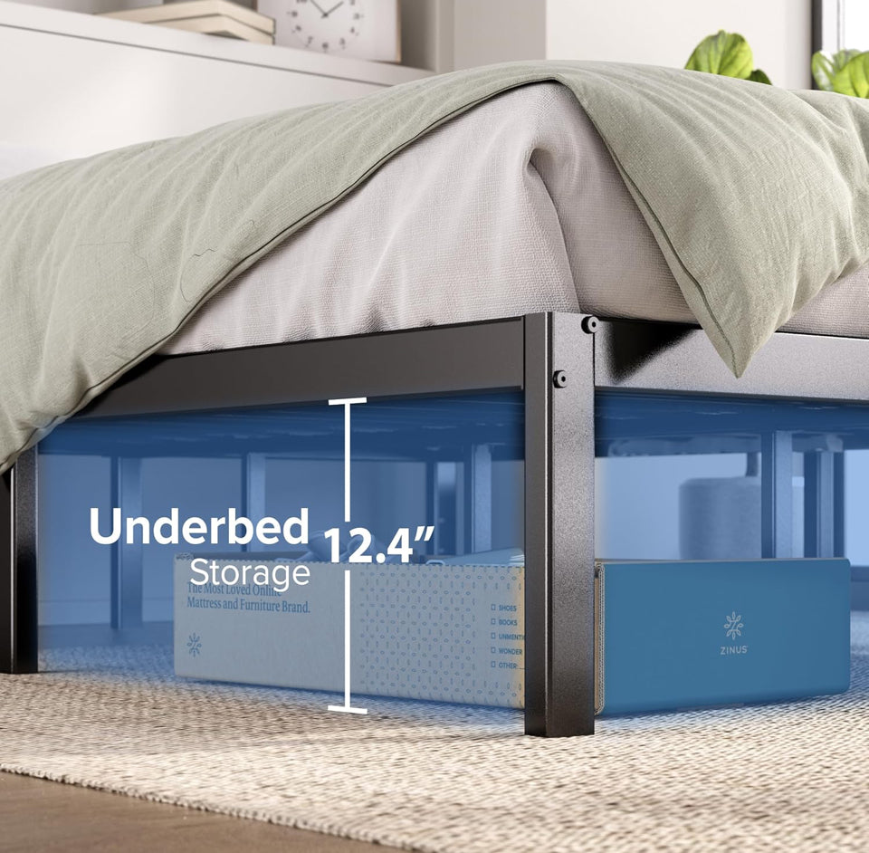 Open Box ZINUS 14 Inch Elias Metal Platform Bed Frame, Steel Support, No Box Spring Needed, Easy Assembly, Queen