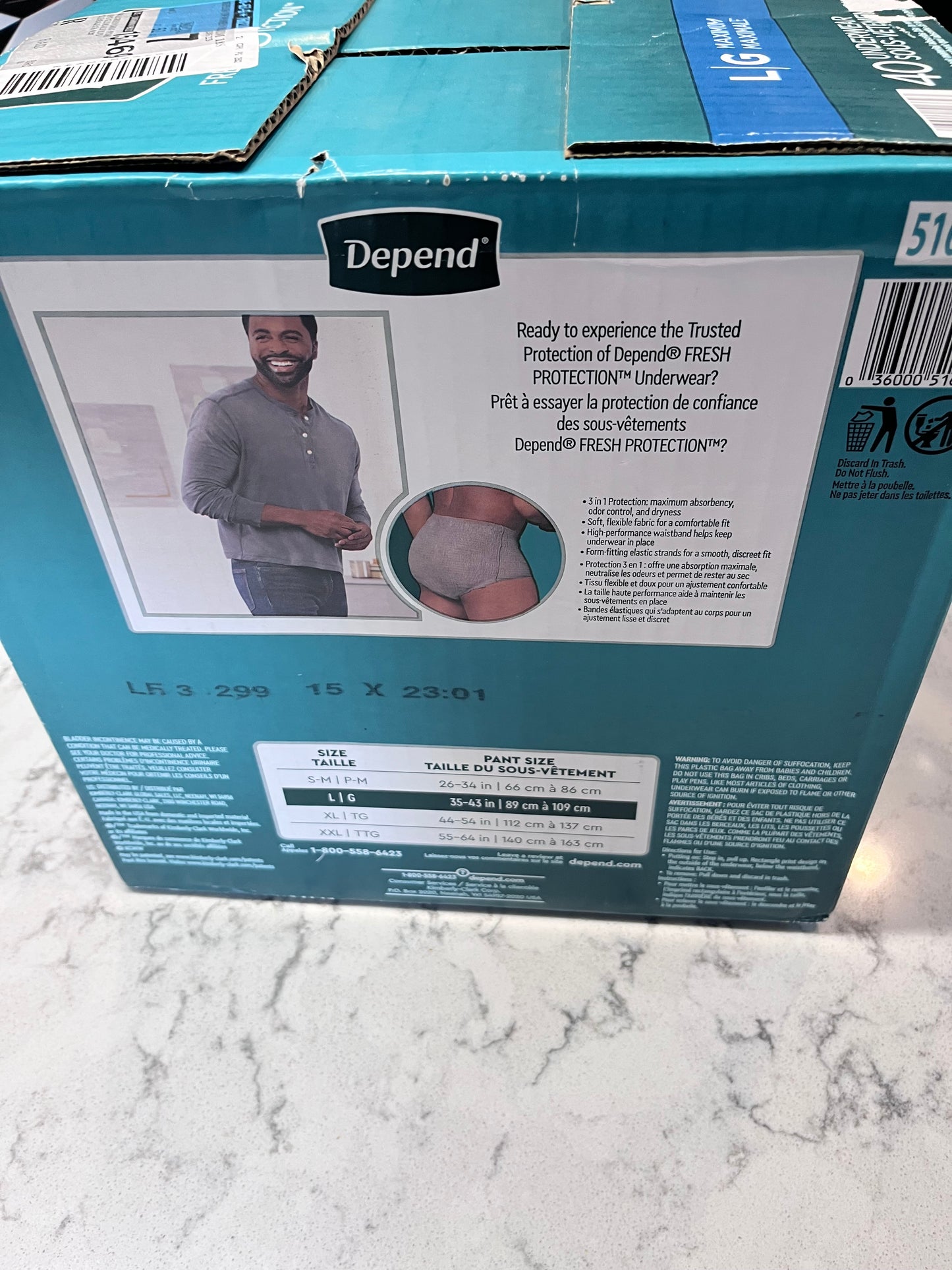 Brand New Depend Fresh Protection Adult Incontinence Disposable Underwear for Men - Maximum Absorbency - Gray
