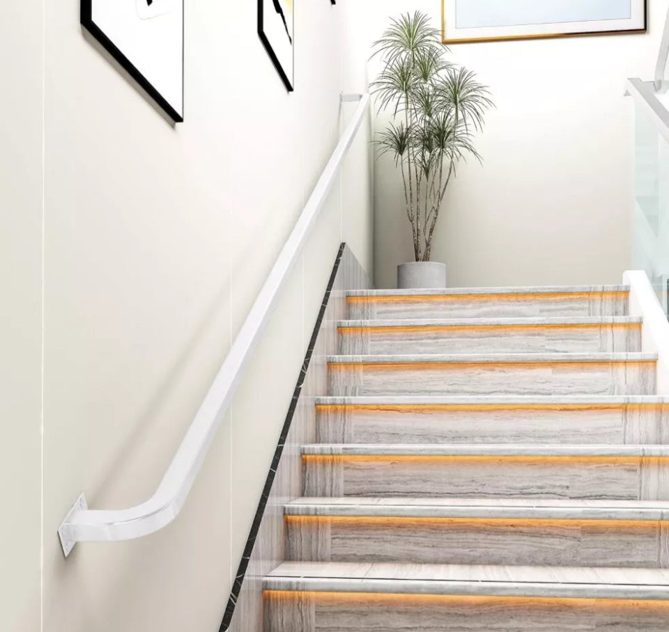 JuneFanwei 3FT White Iron Hand Railing, Sturdy Safety Staircase Handrails Wall Mount, 50...