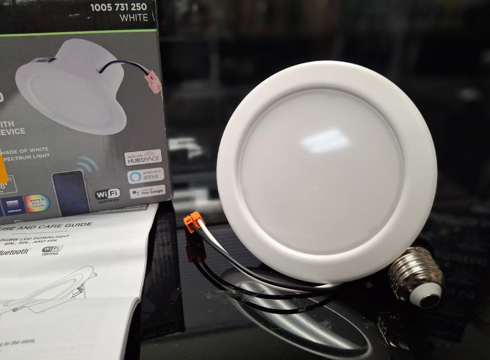 Commercial Electric 4 in. T20 Smart Integrated LED Recessed Light Trim Adjustable CCT New Construction Remodel Powered by Hubspace