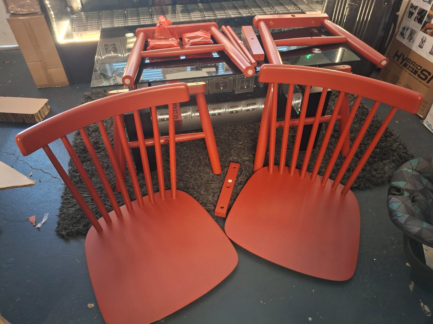 Open box StyleWell Chili Red Windsor Solid Wood Dining Chairs (Set of 2)