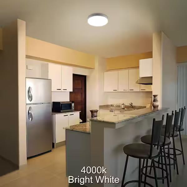 Commercial Electric 7 in. White Closet Light LED Flush Mount Ceiling Light Fixture 810LM Bright White 4000K Bathroom Lighting Laundry Room